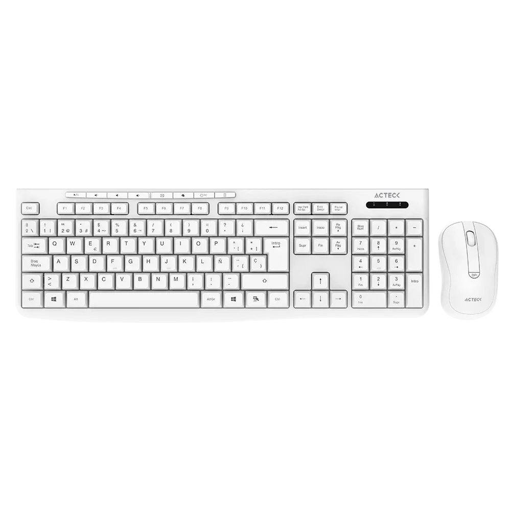 KIT TECLADO / MOUSE INALAMBRICO ACTECK CREATOR PRIME MK225 USB BLANCO