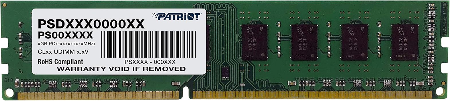 MEMORIA RAM UDIMM DDR3 8GB PATRIOT 1600MHZ