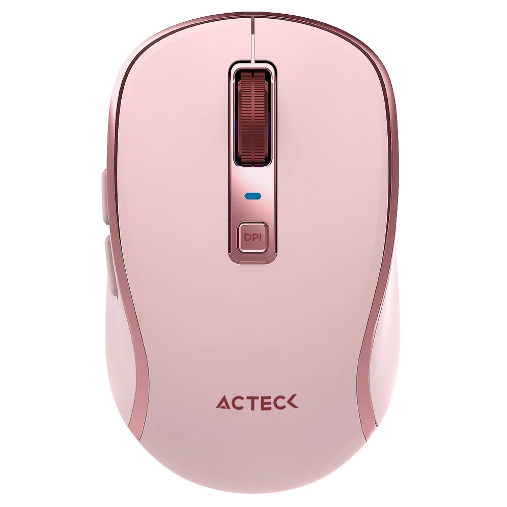 MOUSE INALAMBRICO ACTECK OPTIMIZE TRIP PRO MI580 / 1600 DPI AJUSTABLE / 6 BOTONES SCROLL / RECARGABLE / DUAL DONGLE USB 2.4 GHZ 2 BLUETOOTH ROSA