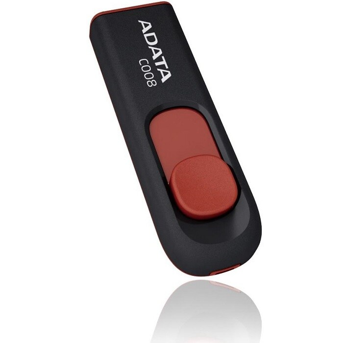 MEMORIA USB ADATA C006 16GB USB 2.0 NEGRO CON ROJO