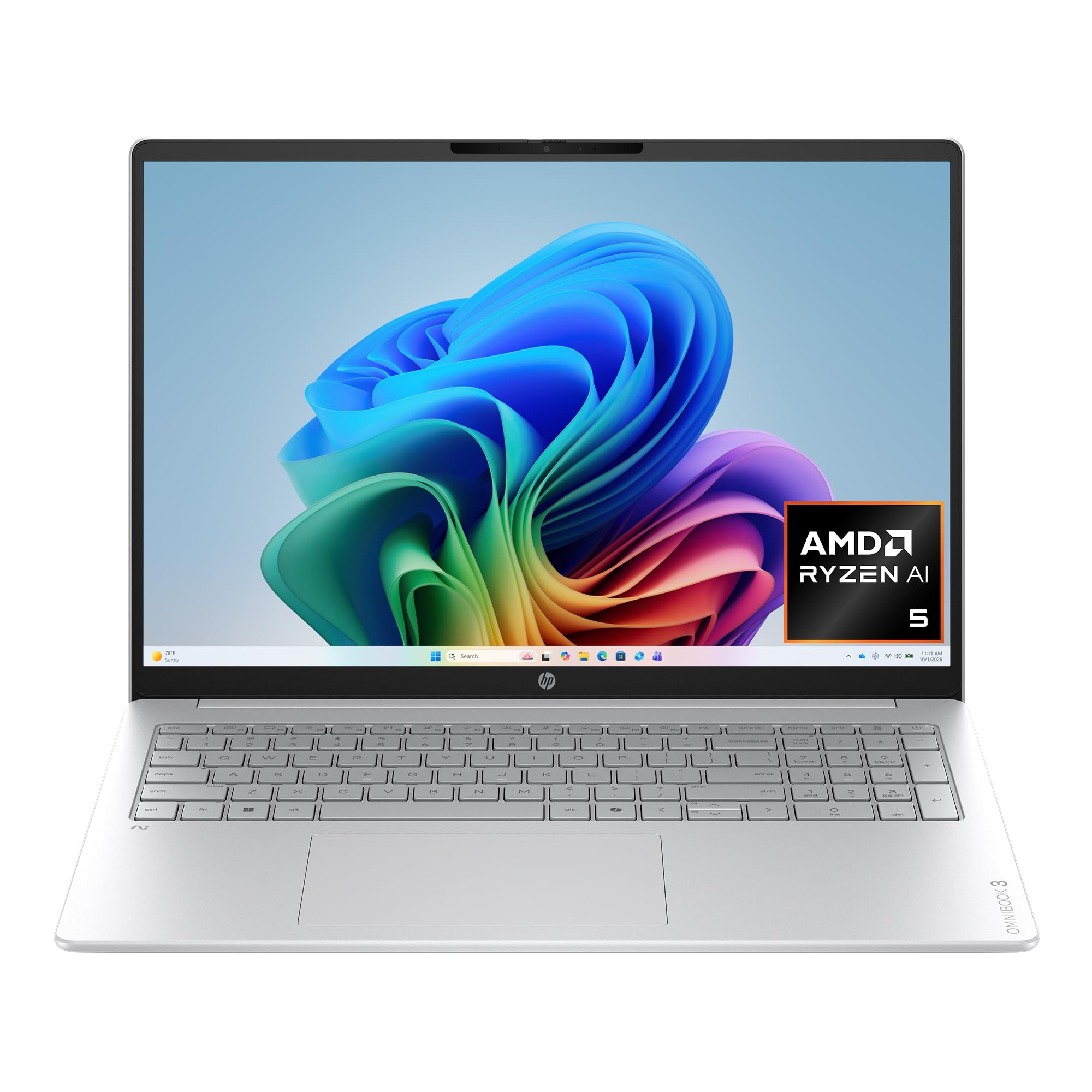 LAPTOP HP OMNIBOOK3 AMD RYZEN 5 AI 430 / 16GB RAM DDR5 / 500GB SSD / PANTALLA 16" 2K TOUCH