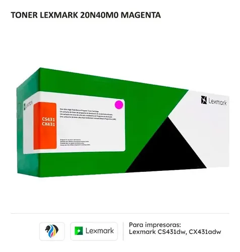 TONER LEXMARK 20N40M0 MAGENTA, RENDIMIENTO ESTANDAR 1500 PAGINAS