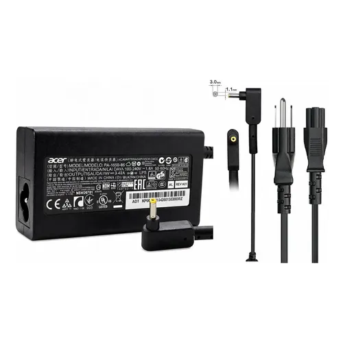 CARGADOR PARA LAPTOP ACER 19V / 3.42A / 65W / PUNTA SLIM / ORIGINAL